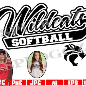 Wildcats softball svg, Wildcat softball svg, Wildcats svg, Wildcat svg sports, cyfrowy plik do cięcia, School Pride Svg Cricut Silhouette, sports
