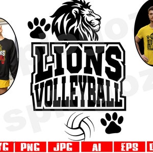 Lions volleyball svg Lion volleyball svg Lions volleyball png Lions svg Lion svg Lions mascot svg Cricut svg Cricut designs Lions mascot svg