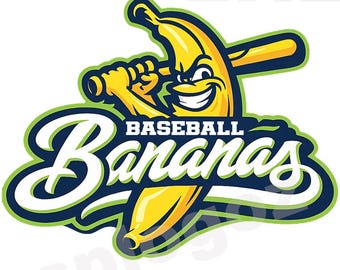 Bananas Baseball PNG logo little league team design