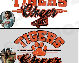 Animadoras de los Tigres PNG, descarga digital, archivo de sublimación, diseño de mascota de los Tigres, sublimación de fútbol de los Tigres, animación de tigres PNG, Tigre PNG