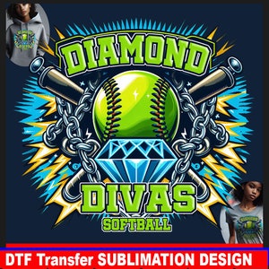Diamond Divas png, Diamond Divas custom softball logo, sublimation png, Diamond Divas png, sports jersey png, tumbler png, DTF transfer