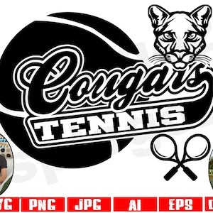 Cougars Tennis svg Cougar Tennis svg Cougars Tennis png Pumas svg Puma svg Cugars Maskottchen svg Cricut Silhouette svg Cougar svg Logo
