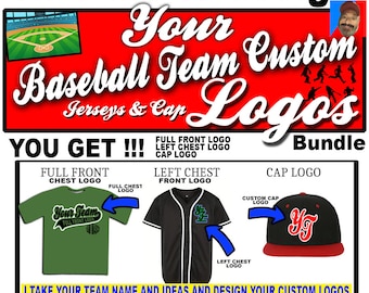 Custom Baseball Uniform Design bundle for team sports Jersey made to order logo design service Personalized mascot apparel