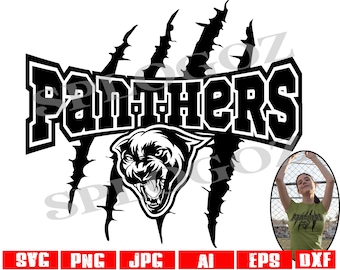 Panthers svg, Panther svg, Panther scratches design , School Spirit Shirt , Digital Cut File, team jerseys Svg for Cricut and Silhouette