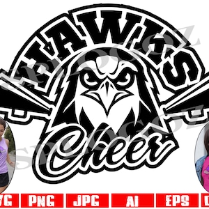 Hawks cheer svg, Hawk cheer svg, Hawks cheerleading svg, Hawk cheerleading svg, Hawks cheerleading png, Hawks mascot svg, Cricut designs svg