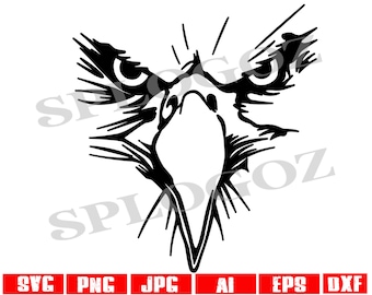 Eagle face mascot SVG cut file digital download for Cricut and Silhouette school spirit team logo design for custom sports jerseys