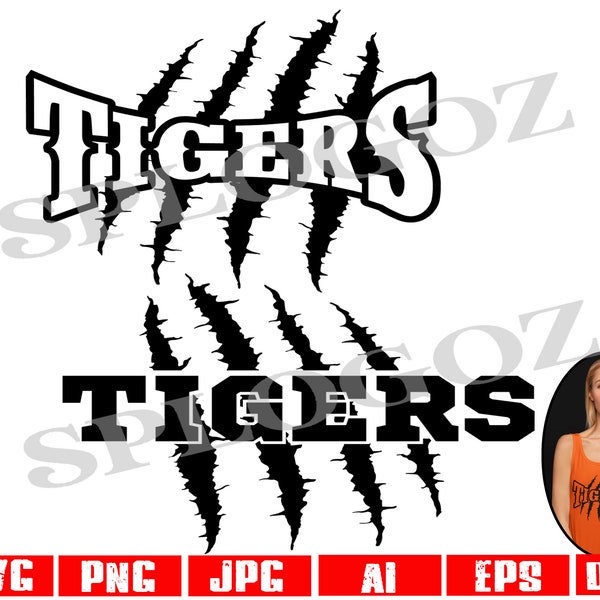 Tigers svg, Tiger scratches cut file, Tigers svg, cricut silhouette, png, jpg, eps, sports logo, Tigers mascot, 2 tiger scratches  designs