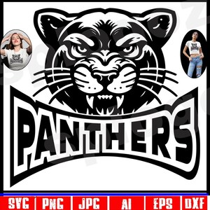 Svg Panthers, School Spirit svg, mascotte des Panthères, conception des Panthères, t-shirts des Panthères, maillots d'équipe, png des Panthères, svg du projet Cricut