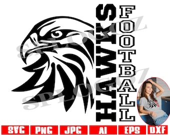 Falken Fußball SVG, Falke Fußball SVG, Falke SVG, digitaler Download, SVG-Schnittdatei, SVG für Cricut oder Silhouette, Falken, Sport png