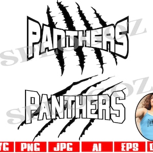 Panthers svg, Panther svg, Panther kratzt Design, Schulgeist-Shirt, Digital Cut File, Schule Pride svg für Cricut und Silhouette