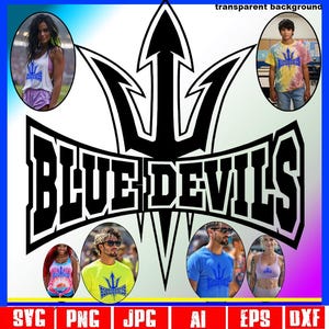 Diablos azules SVG, mascota de los Diablos azules SVG, Diablos azules PNG, logotipo de la escuela de los Diablos azules SVG, espíritu escolar Diseños de los Diablos azules Logotipo de los Diablos azules PNG