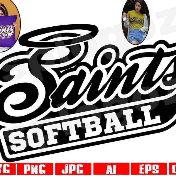 Saints softball svg Saints softball png Saint softball svg Saints svg Saint svg Saints mascot svg Saints softball design Cricut design files