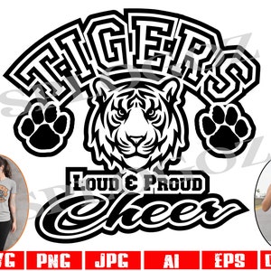 Tigers cheerleading svg, Tiger cheer svg, Tiger cheerleading svg, Tigers cheer svg, Tiger svg, Tigers svg, cricut silhouette files Paw Print