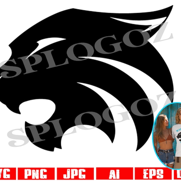 Wildcat svg mascotte coupé fichier, Cricut,Cameo,Sizzix,Pazzles,Decal,Pochoir, clubs de maillots,SVG, dxf Cutting File école esprit léopard art vecteur