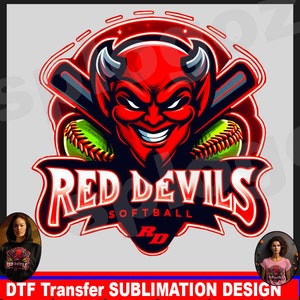 Red Devils softball sublimation png, Red Devils PNG, T-shirt Sublimation png, Red Devils tshirt png. school pride design, team sport png
