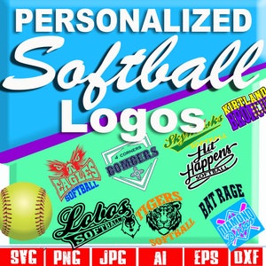 Softball personalizado Design de logotipo personalizado Design de logotipo para esportes Desenho personalizado Imagens personalizadas Logotipo personalizado Design de logotipo esportivo