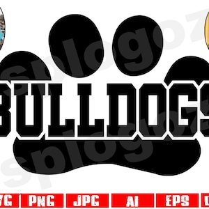 Svg bouledogue Svg bouledogue png Bouledogue png Mascotte de bouledogue png Mascotte de bouledogue svg Esprit d'école de bouledogues Cricut svg Silhouette svg