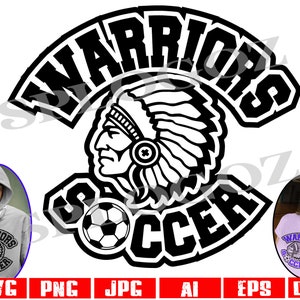 Svg de football guerriers, guerrier football svg, svg guerriers, mascotte de l'école de conception svg guerrier, fierté de l'école Svg Cricut et Silhouette, guerriers