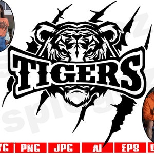Tigres svg Tigre svg Tigres png Tigre png Tigres mascote svg espírito escolar svg Tigre escola svg Arquivos Cricut svg Cricut designs Logotipo do Tigre