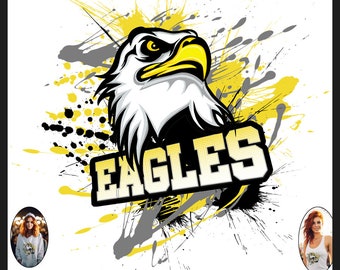 Yellow Eagles png, Eagles sublimation, Eagles tumbler png, Eagles png, T-shirt Sublimation png, school spirit design, school pride shirt png