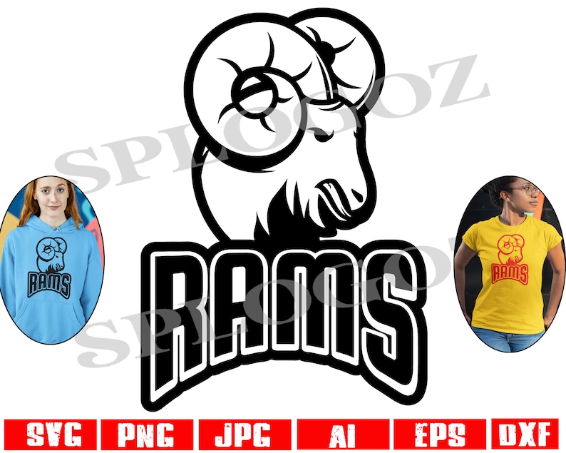 Rams Svg, Ram Svg, Rams Png, Ram Png Digital Cut File, School Pride ...