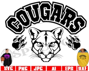 Cougars Svg Cougar Svg Cougar Mascot SVG Cougar Logo Svg - Etsy