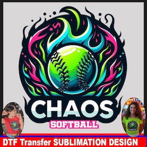 Chaos softball png, Chaos custom softball logo, sublimation png, Chaos png, sports jersey png, tumbler png, DTF transfer Custom softball png