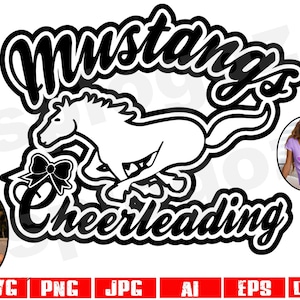 Svg pom-pom girl Mustang Svg pom-pom girl Mustangs Svg pom-pom girl Mustang Svg pom-pom girl Mustang Svg mascotte des mustangs dessins Cricut fichiers svg Cricut