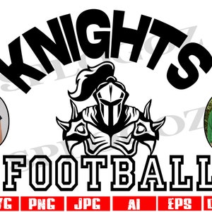 Svg chevaliers, mascotte svg chevalier, chevaliers football svg, chevalier football, fichier de coupe SVG, SVG pour Cricut ou Silhouette, maillots de sport chevalier png