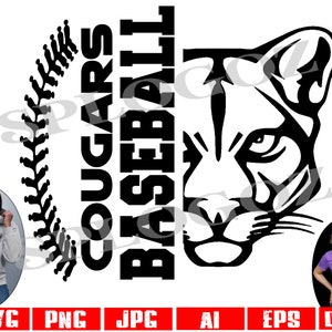 Cougars baseball svg, Cougar baseball svg, Cougars svg, Cougar svg, Cougar sports mascot svg file for Cricut & Silhouette, Cougar png dxf