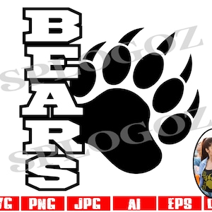 Bären Fußball SVG-Schnittdatei für Cricut und Silhouette Sport Trikot Design sofortiger Download für individuelle Team-Shirts und Fan-Bekleidung