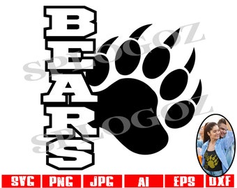 Bears football SVG cut file for Cricut and Silhouette sports jersey design instant download for custom team shirts and fan apparel
