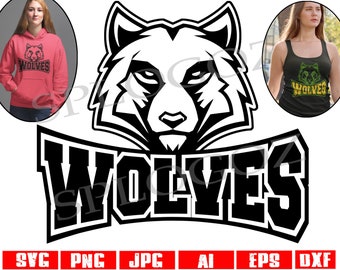 Wolves svg, Wolves svg file, Wolfs svg, Wolf svg, Wolves mascot svg, Wolves png, School svg, School spirit shirts, Cricut designs files svg