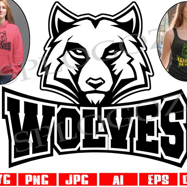 Wolves svg, Wolves svg file, Wolfs svg, Wolf svg, Wolves mascot svg, Wolves png, School svg, School spirit shirts, Cricut designs files svg