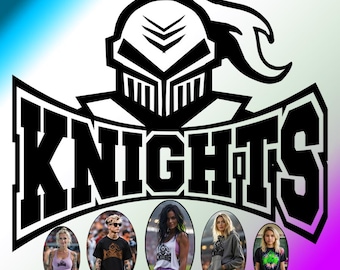 Knights svg, Knights png, Kinghts logo, Knight mascot design, Knight school logo, school spirit, Knights design dtf transfer png team design