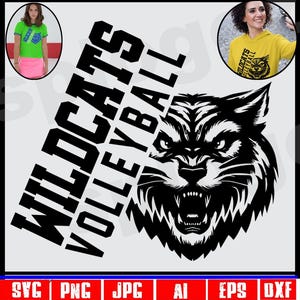 Wildcats volleyball svg, Wildcat svg, Wildcats mascot svg, school spirit svg, team jersey svg, Wildcats tshirt, Wildcats design, DFT file