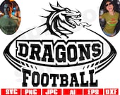 Dragons football svg Dragon football svg Dragons football png Dragons svg Dragon svg Dragons mascot svg Dragons school spirit Cricut designs