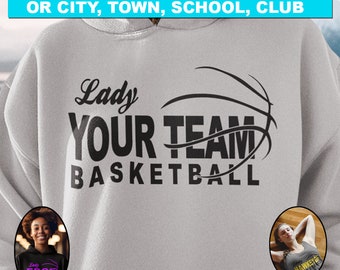 Lady Basketball svg design Personalized basketball shirt svg Basketball Team Shirt Mascot Template Svg Cricut svg file Basketball svg