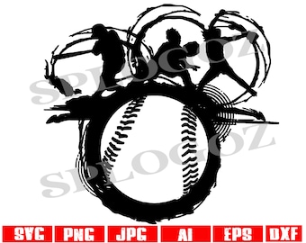 Softball whirl graphic, softball clipart, Cricut & Silhouette, svg png svg dxf eps jpg, Softball clipart, abstract team design team graphic