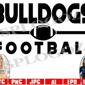 Bulldog football, Bulldogs football svg, Bulldog svg, Bulldogs svg, Cricut or Silhouette files, sports jerseys, sports, football svg png jpg