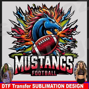 Mustangs png football sublimation png, Mustangs football PNG, Mustangs T-shirt png, Mustangs design, school pride design, DTF transfer file