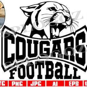Cougars football svg, Cougar football svg, Cougars svg, Cougar svg, Cougars png, Cougar png, sports, football svg, Cricut Silhouette files