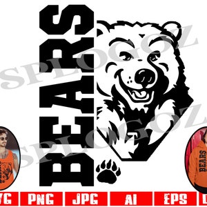 Bears svg, Bear svg, Bear svg silhouette, sports svg, sports, sports jersey svg, cricut svg, Bears mascot svg, Bears mascot tshirt design