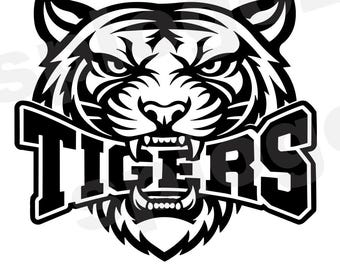 Tigers SVG Mascot Head Tiger SVG for school spirit cutfile tumbler team sports design easy instant download smooth vector file
