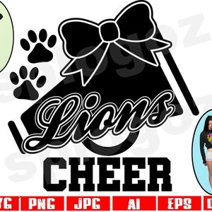 Líderes de torcida do Lions svg Líderes de torcida do Leão svg Torcida do Leão svg Torcida do Leão svg Leão svg Leão svg Líder de torcida do Leão png Cricut svg Lion design