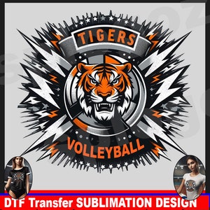 Tigers volleyball png, Tigers PNG, T-shirt Sublimation png, Tigers sublimation. school spirit design, sports team logo, DTF transfer png