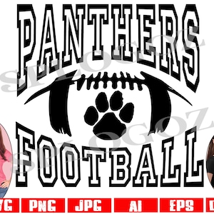 Panthers voetbal svg, panter voetbal svg, panter svg, panters svg, sportjersey, Cricut of silhouet, pootafdruk svg png dxf, sport