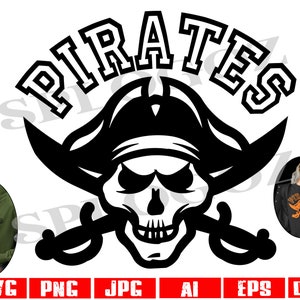 Pirates svg, Pirate svg, Pirates mascot png, Pirates logo svg,  SVG Cut File, SVG for Cricut or Silhouette, School Spirit svg sports dxf