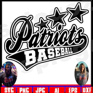 Patriots Baseball svg, mascote dos Patriots svg, clipart de esportes, Patriots svg, espírito da escola dos Patriots svg, orgulho da escola dos Patriots, arquivo Cricut svg
