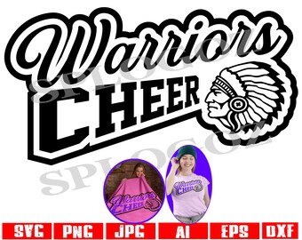 Warriors cheerleading svg, Warriors cheer svg, Warriors svg, Warrior svg, cricut silhouette files, Cheerleading svg, Warrior cheer, sports